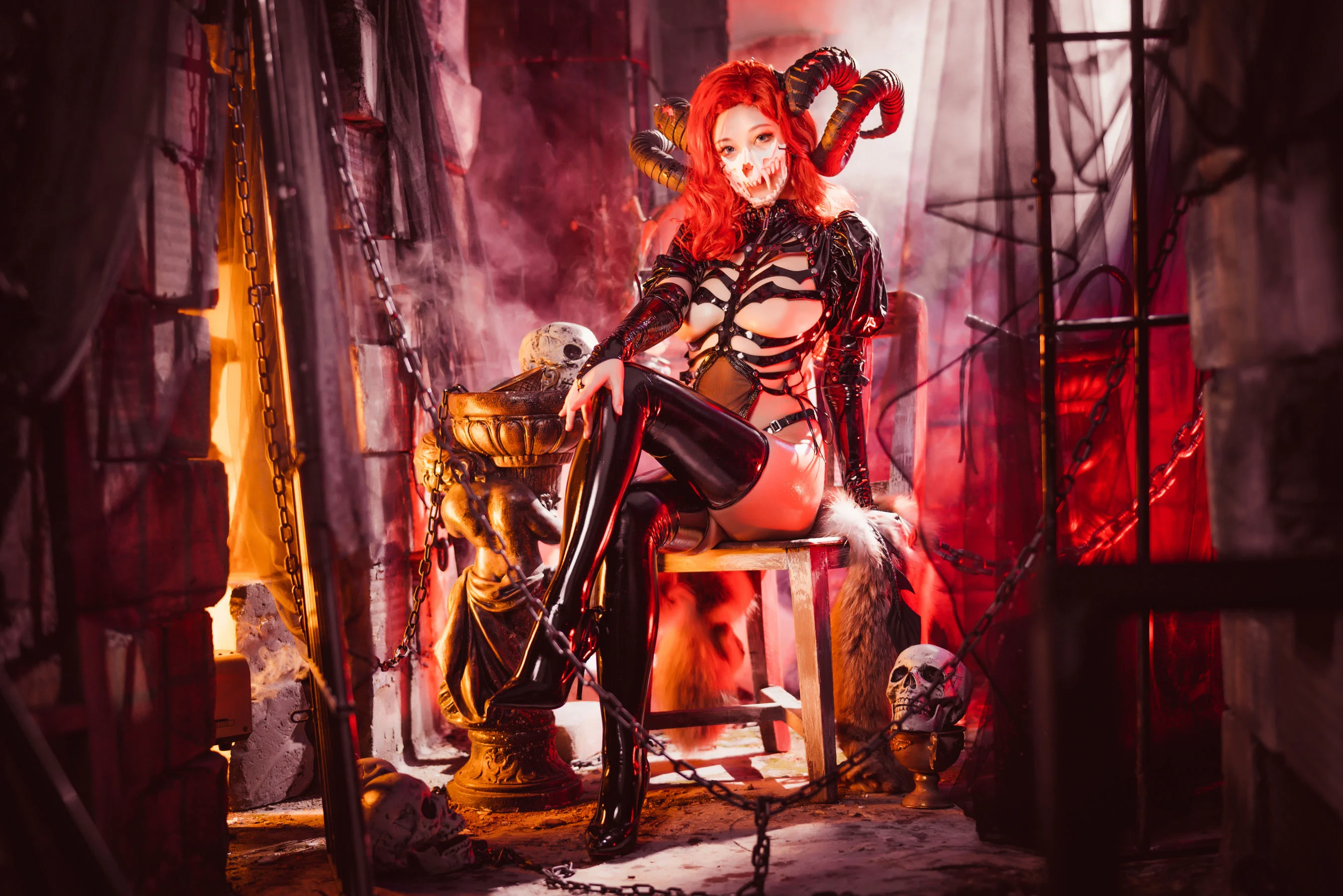 [网红COSER] 萌系小姐姐蜜汁猫裘 – 骸骨 - 爱照片