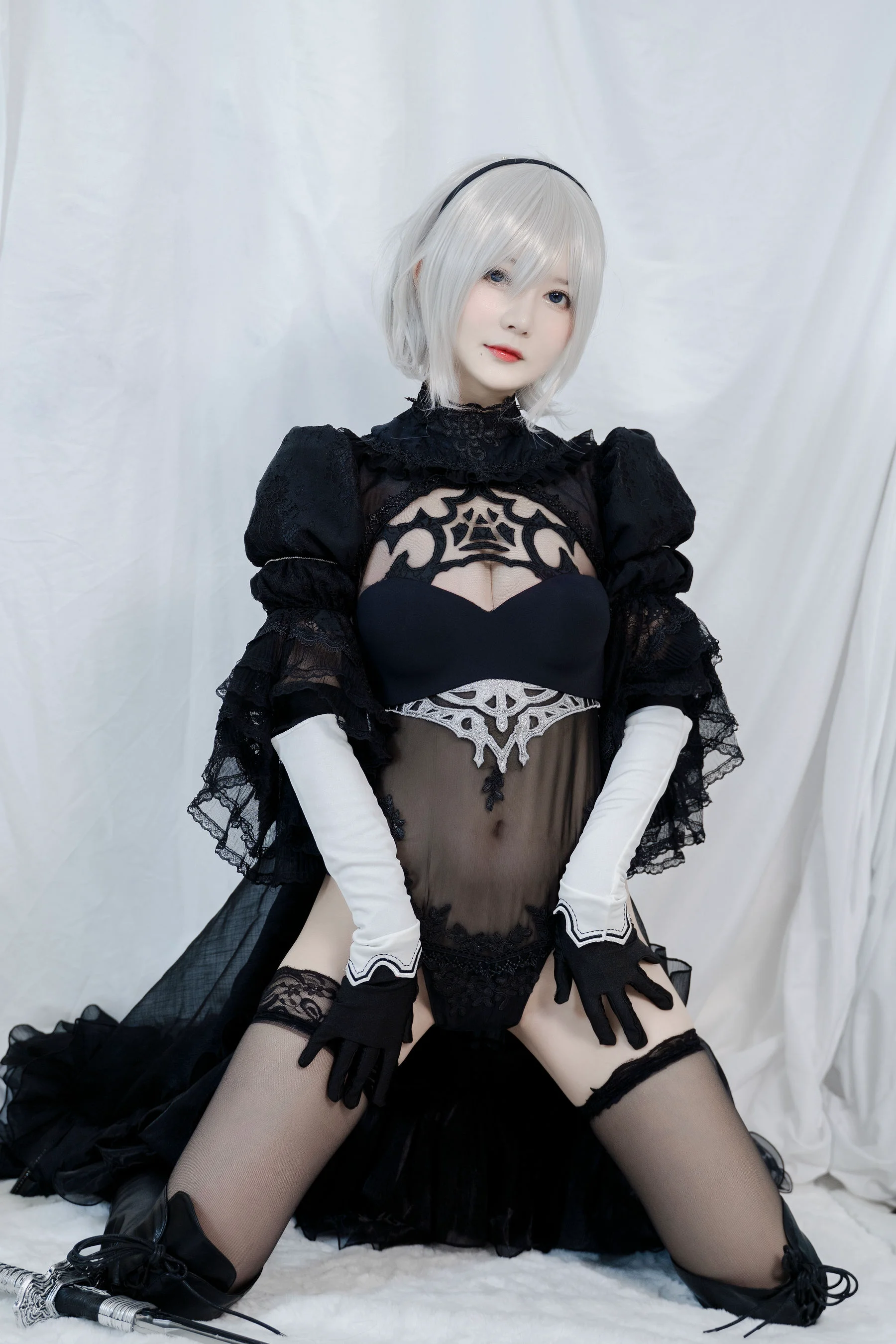 [福利COS] 51酱 – 2B黑婚纱 - 爱照片