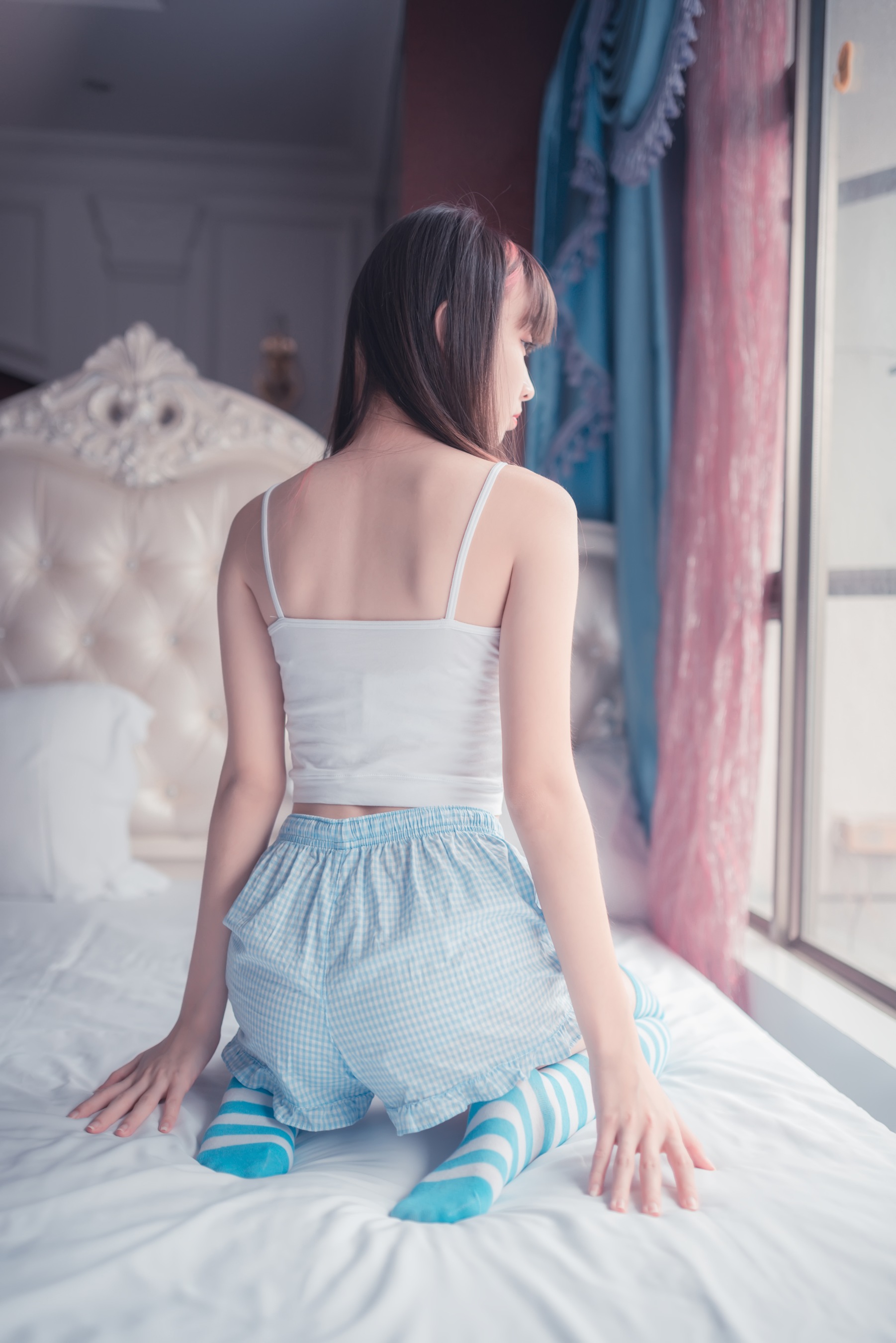 祖木子 – 蓝白条纹丝袜小可爱 - 爱照片