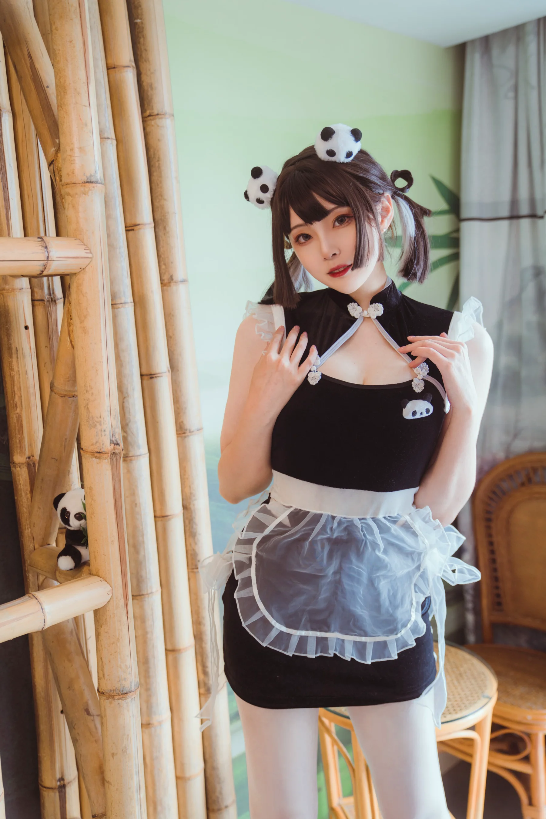 Natsuko夏夏子 – 熊猫女仆 - 爱照片