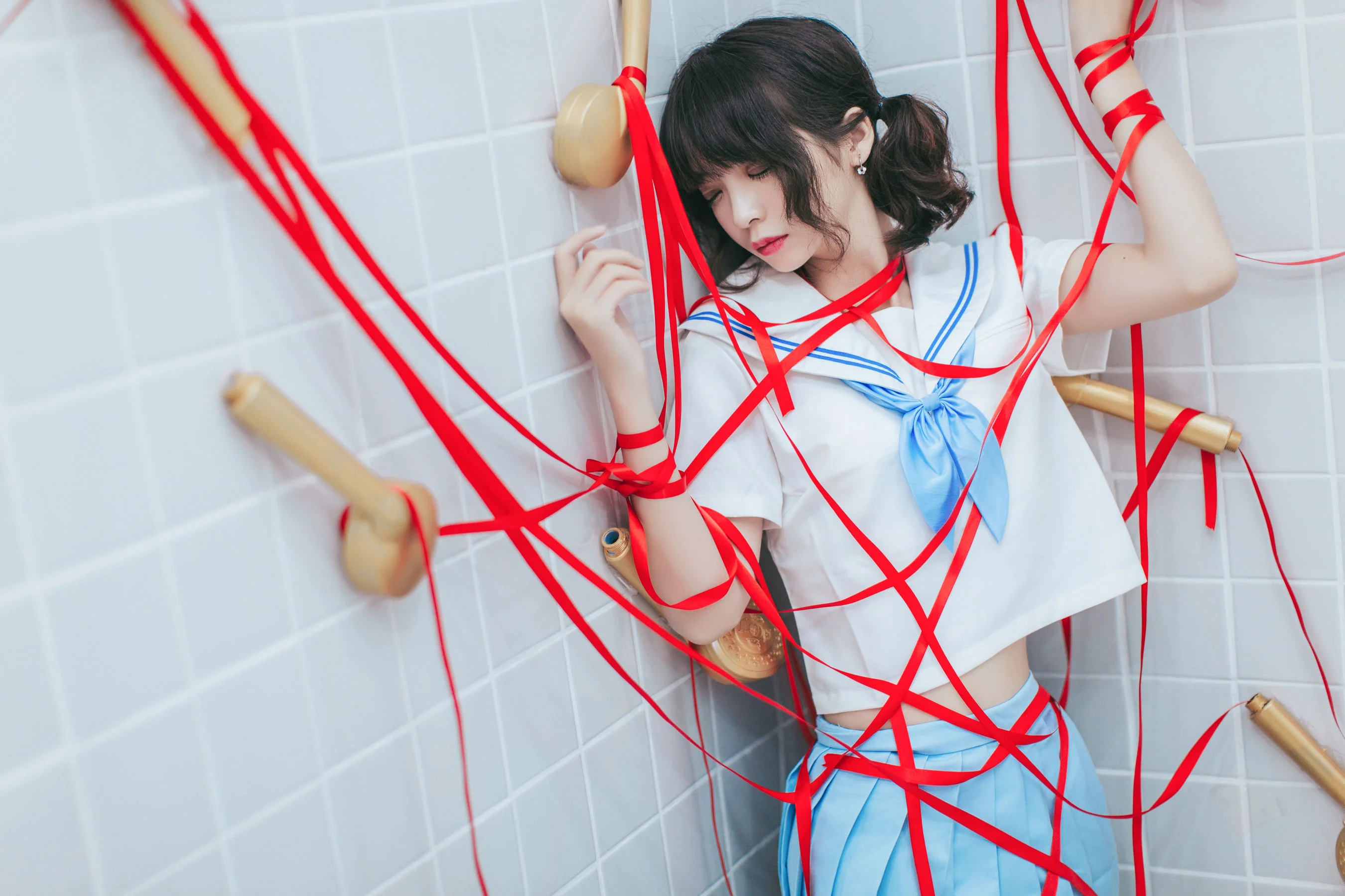 [Cosplay] 疯猫ss - 浴室JK 写真集 - 爱照片