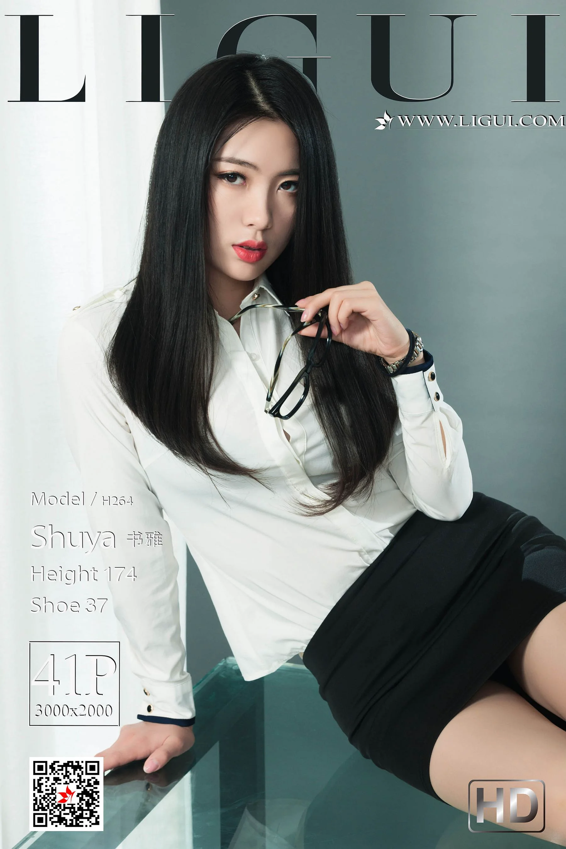 书雅《OL眼镜娘肉丝袜美腿》 [丽柜LIGUI] 网络丽人 写真集 - 爱照片