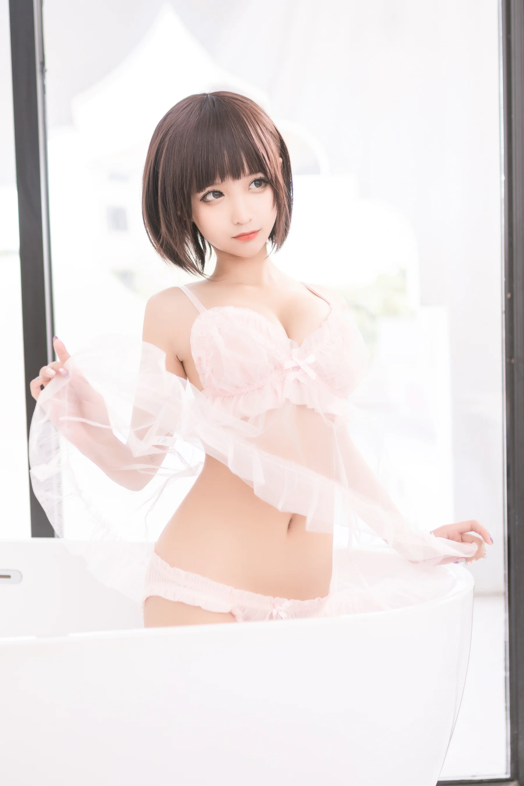 知名Coser@蠢沫沫 沫沫真爱版 粉纱 - 爱照片