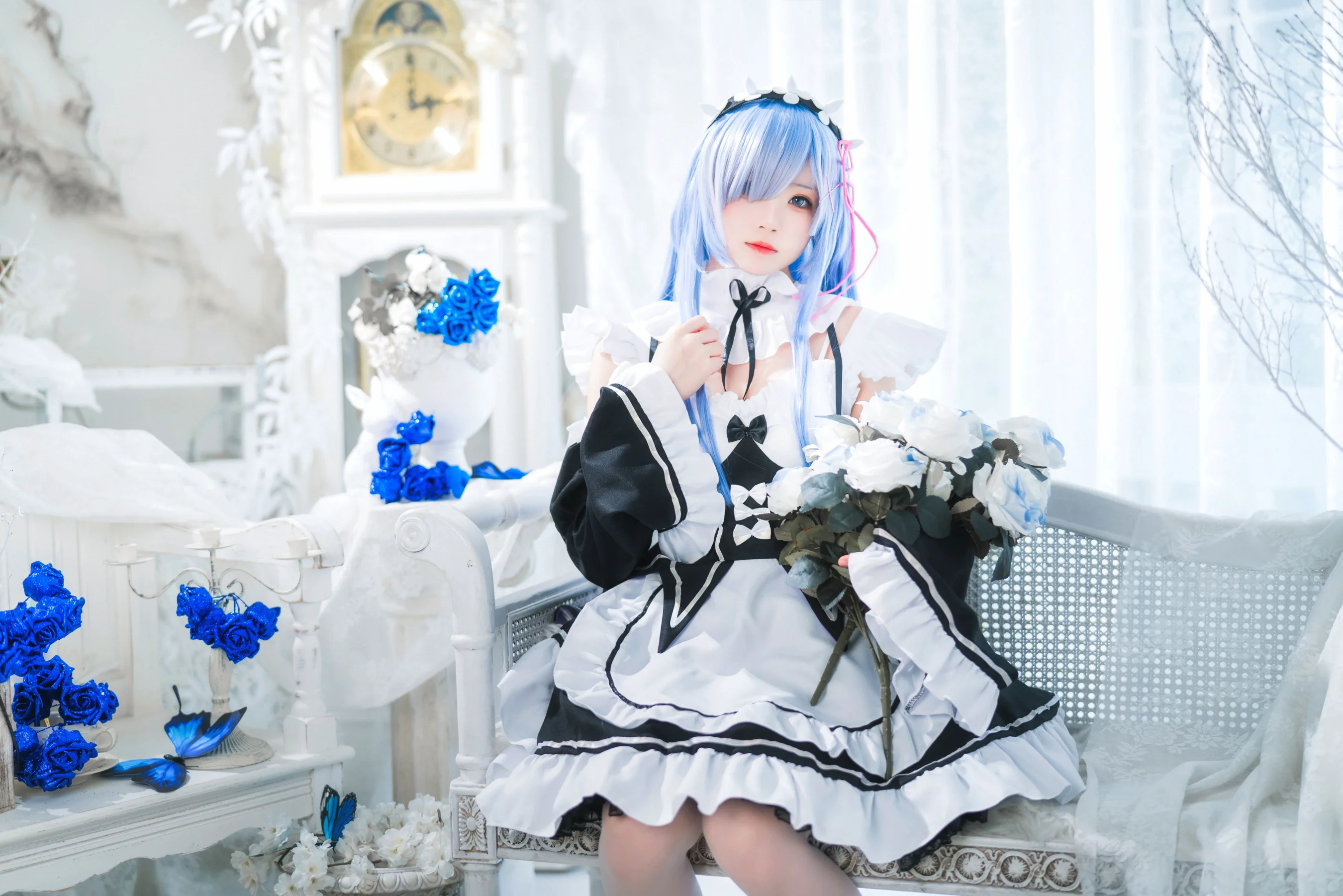 萝莉风COS 桜桃喵 – 长发蕾姆02 - 爱照片