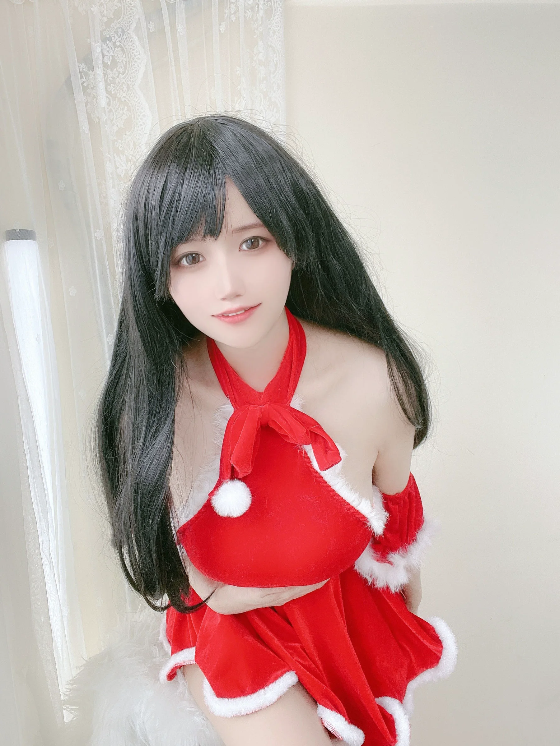[网红COSER] 动漫博主小仓千代w – 红色圣诞礼物裙 - 爱照片