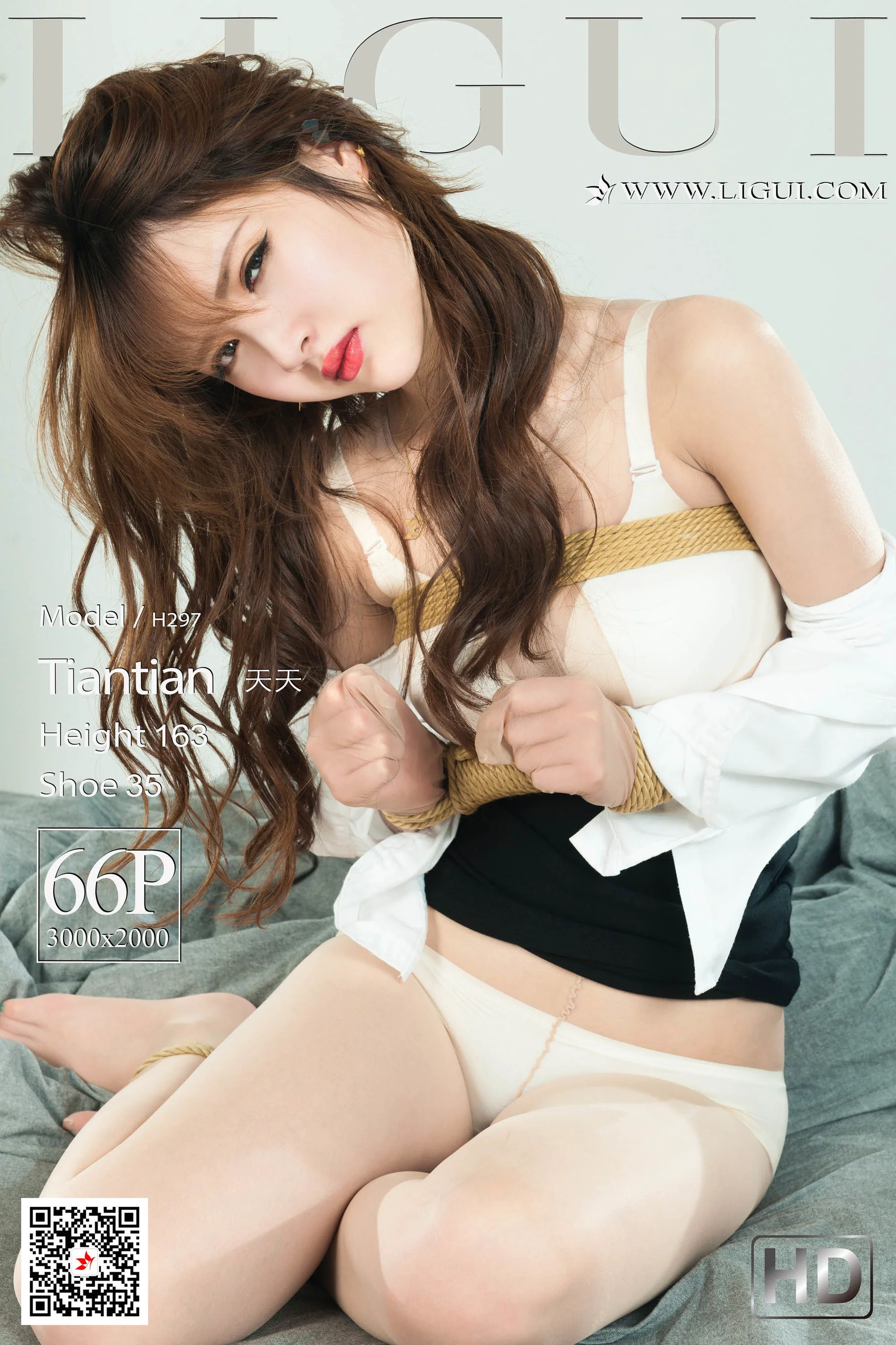 [丽柜美束Ligui] 紧缚丽莲 Model 天天 – 肉丝OL捆绑 - 爱照片