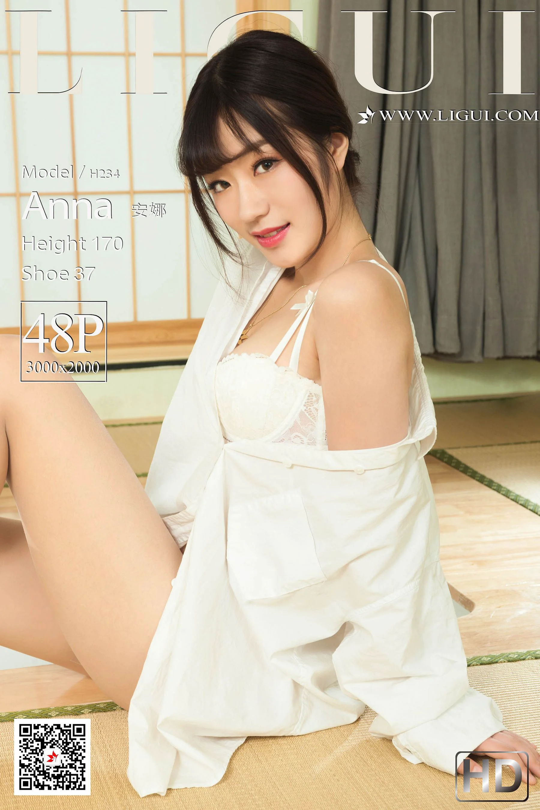 Model 安娜《浴室白衬衫丝足》 [丽柜LIGUI] 写真集 - 爱照片