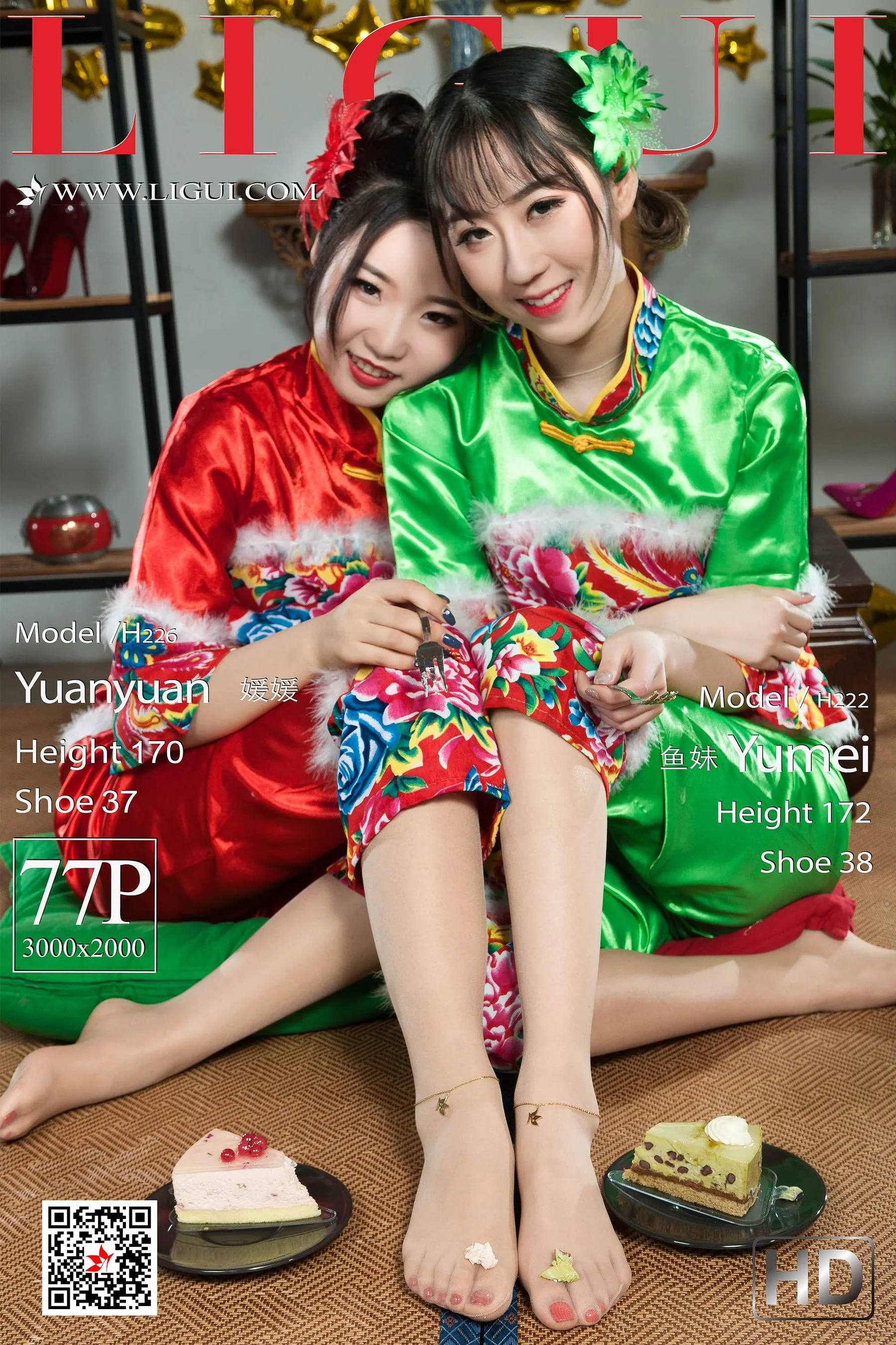 媛媛&鱼妹《新春丝足福利》 [丽柜Ligui] 网络丽人 写真集 - 爱照片