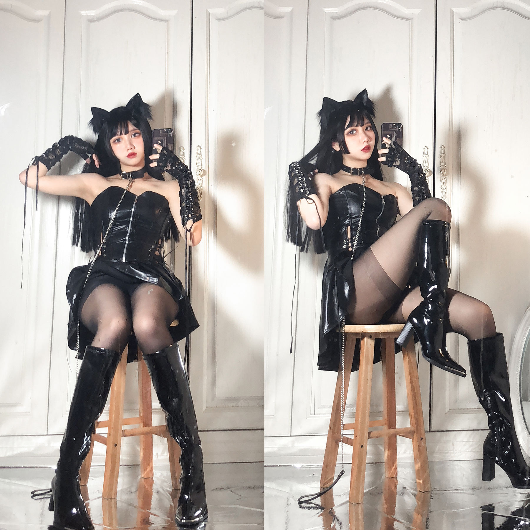 [福利COS] 动漫博主果咩酱w – 黑猫 - 爱照片