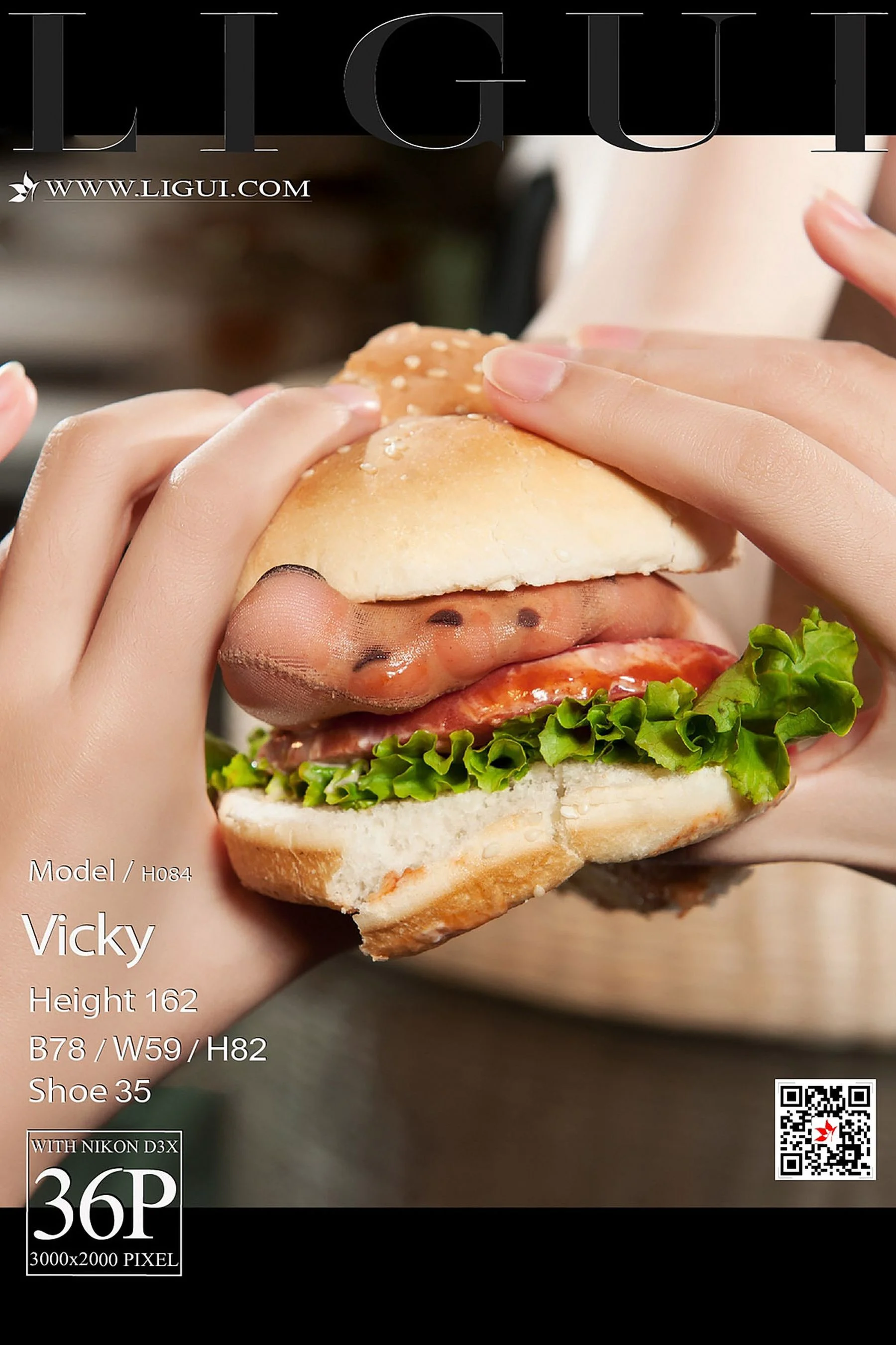 Model 腿模Vicky《汉堡美脚丝足》 [丽柜Ligui] 写真集 - 爱照片