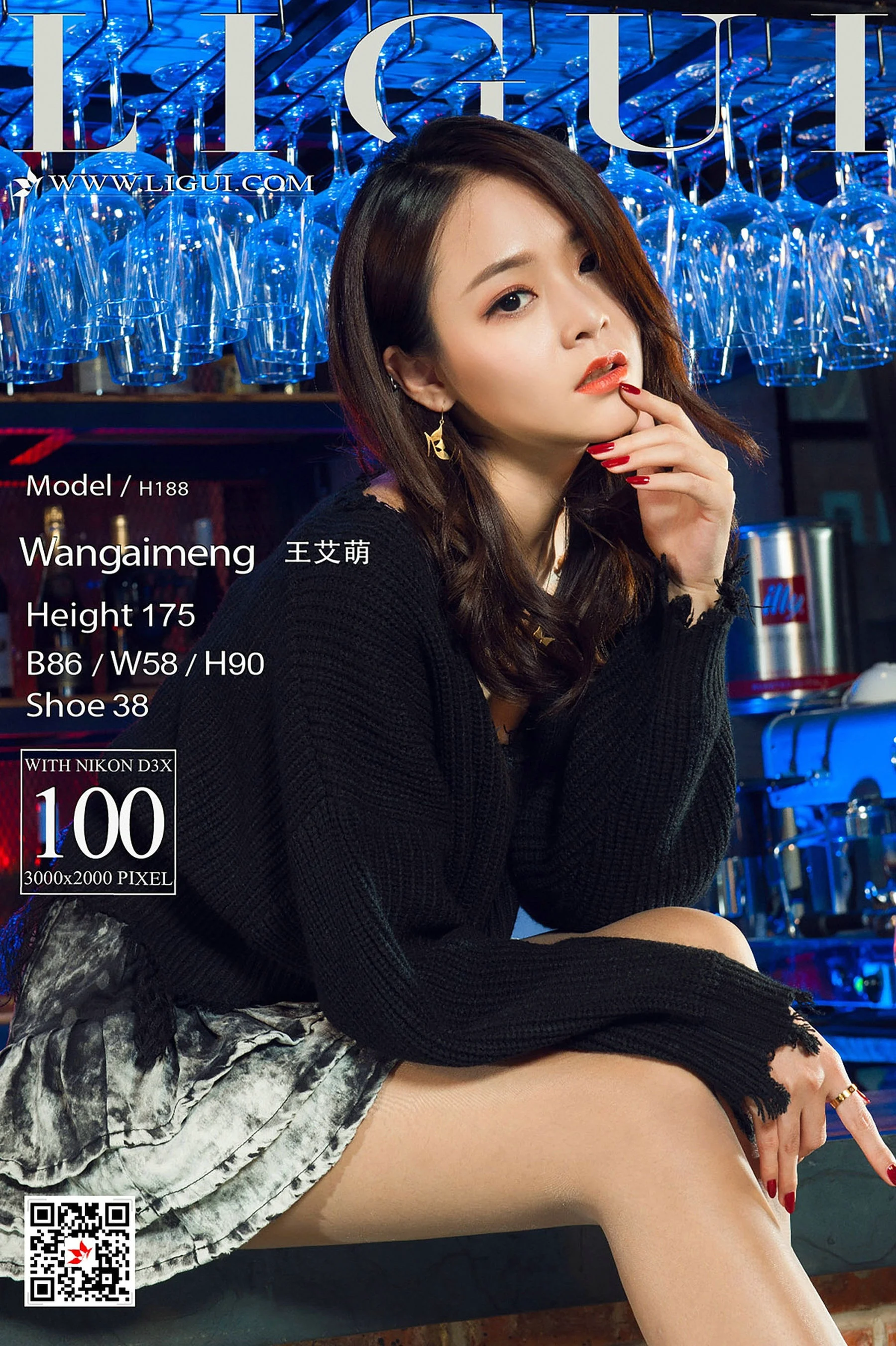 Model 王艾萌《酒吧吧台女神》 [丽柜Ligui] 写真集 - 爱照片